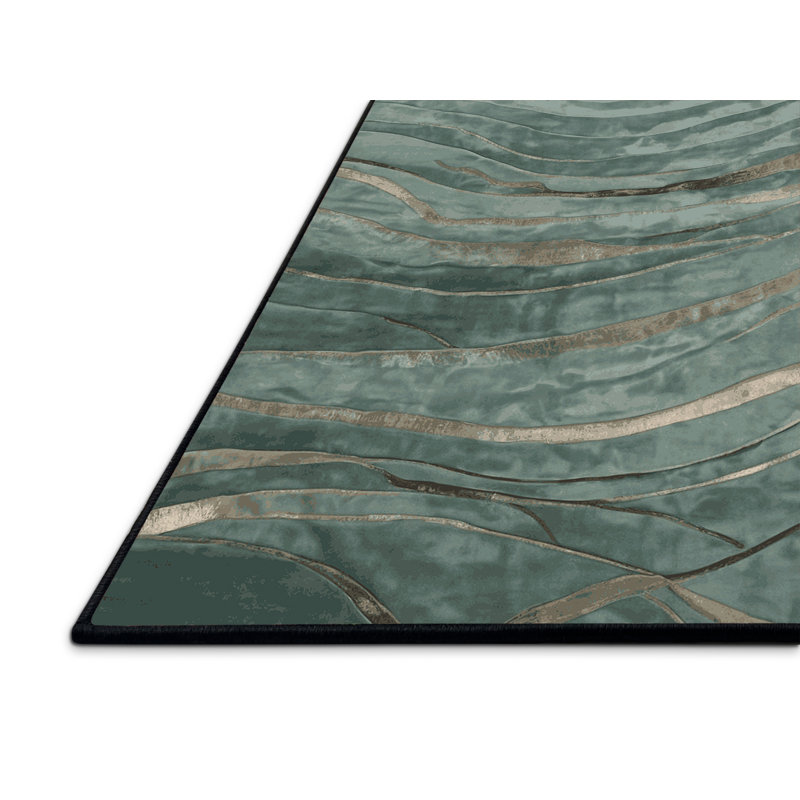 Tapis gris soyeux et moelleux, Carré 5 pi