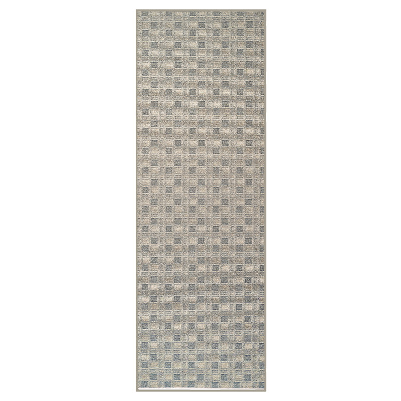 Tapis abstrait couleur d'intérieur / extérieur à motif commercial abstrait beige, Tapis de couloir 2 pi x 14 pi