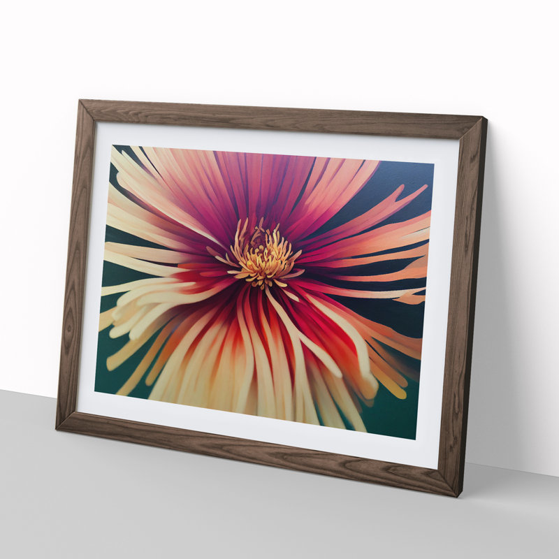 Chrysanthemum Flower Vol.2 - Framed Print, 46cm H x 64cm W x 2cm D, Walnut