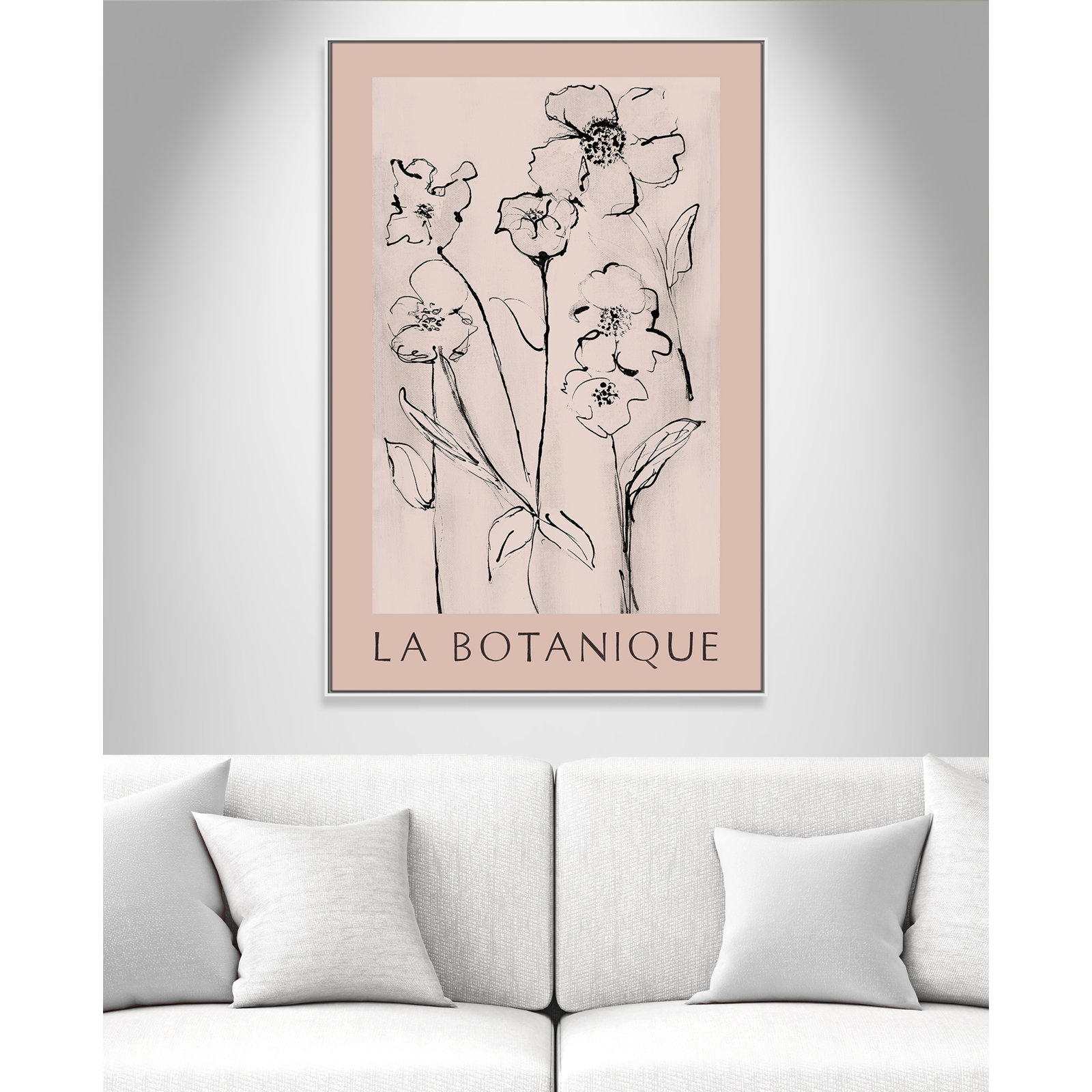 Riya "La Botanique" Print by Susan Jill, White Floater Frame, No, 61.5" H x 41.5" W x 2" D