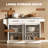 Rolling Kitchen Island With Storage, Portable Kitchen Cart With Stainless Steel Top, 2 Drawers, Spice, Knife And Towel Rack And Cabinets, Black-87417644