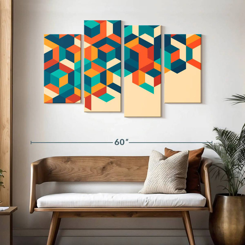 Avery Retro Cube Abstract, 32" H x 52" W