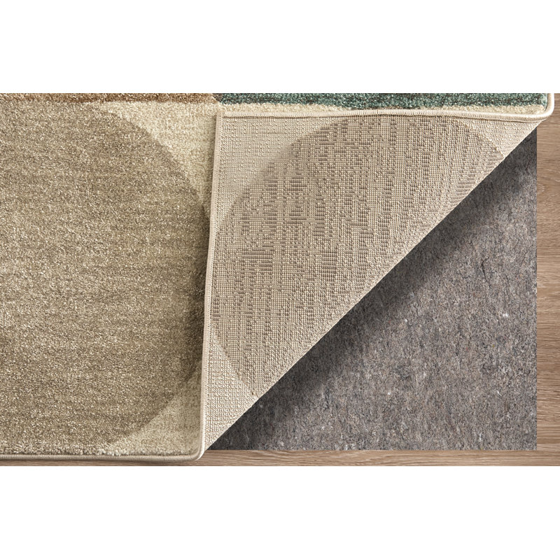 Roy Modern Color Block, Ivory/Brown/Blue Area Rug, Rectangle 7'9" x 10'