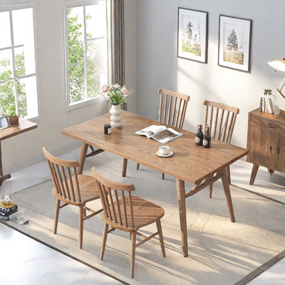 Solid wood ash modern dining table sets.