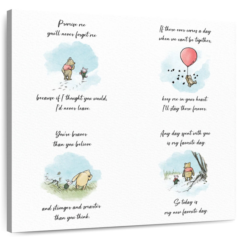Ashelle Winnie l'ourson, citations inspirantes, H 16 po x l 16 po