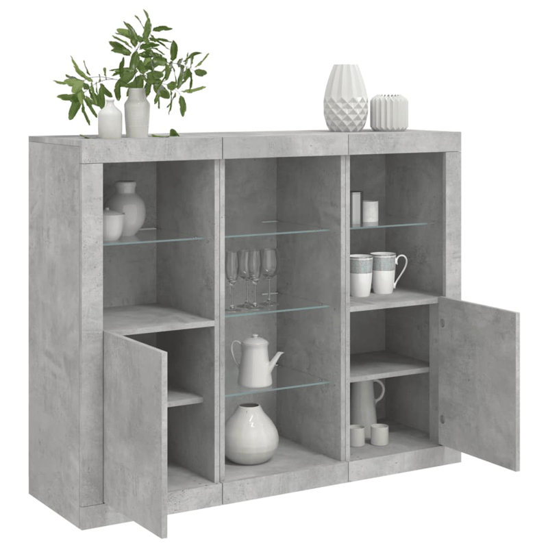 Azsa 123cm Sideboard, Concrete Grey