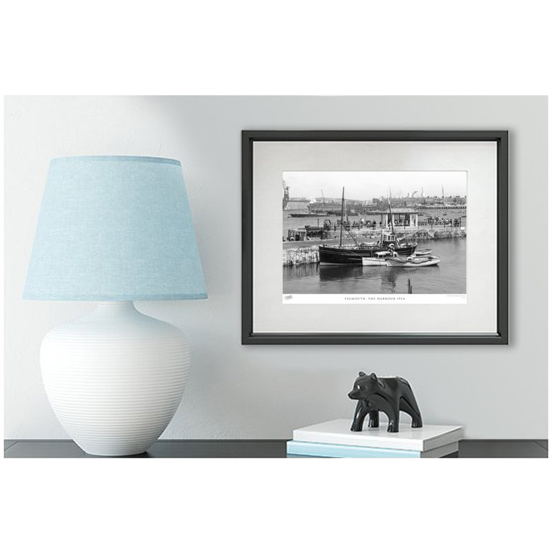Falmouth, The Harbour 1954 by Francis Frith - Single Picture Frame Print, 28cm H x 36cm W x 2.3cm D
