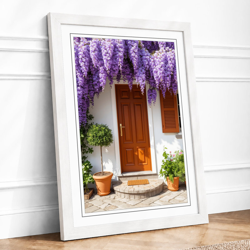 Wisteria Doorway Coastal - Framed Print, A1 - 84.1 x 59.4 cm, White