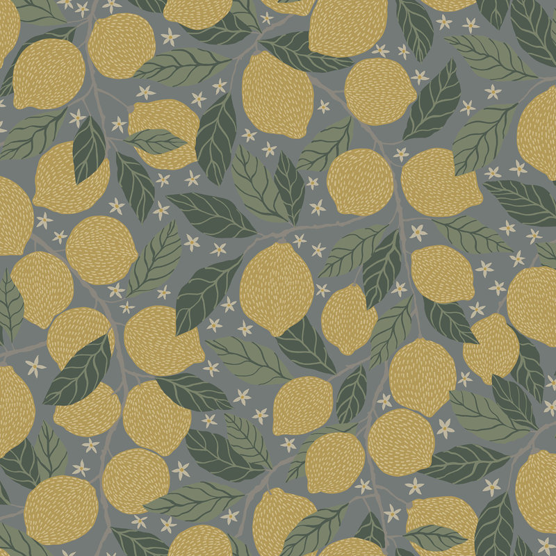 Rouleau de papier peint L 33 pi x l 20,9 po Aina, Bleu / jaune