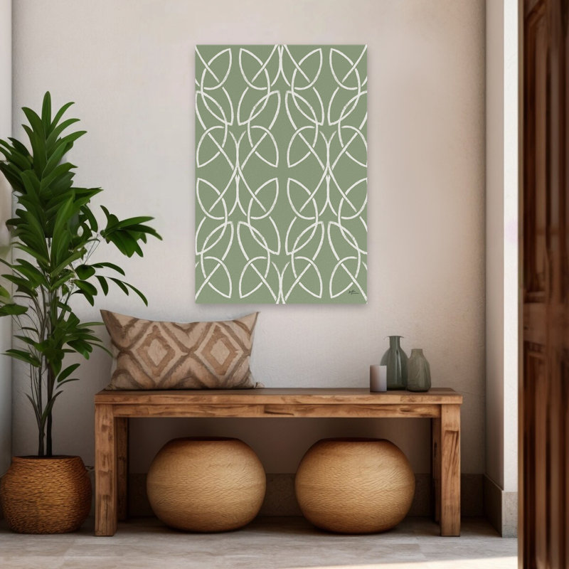 Motif de bénédiction irlandaise IIIB - Art irlandais vert crème celtique, H 48 po x l 32 po