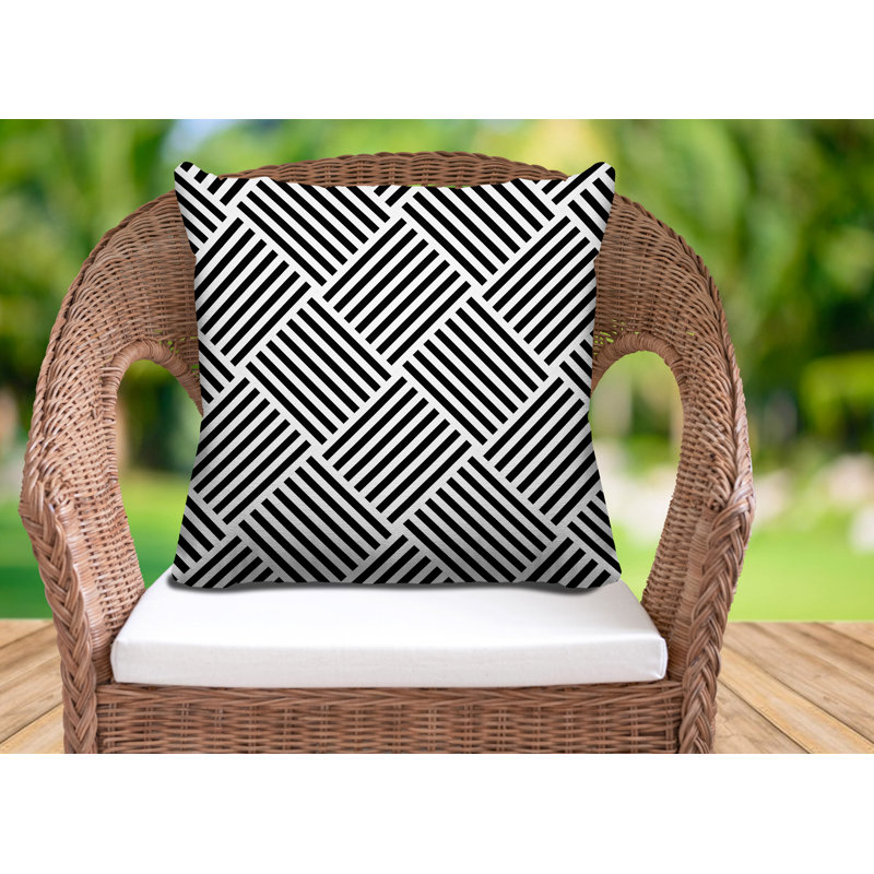 Housse et insert de coussin extérieur Langley, H 15 po x l 15 po, Noir