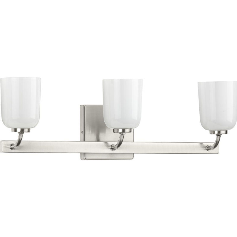 3 - Light Dimmable Vanity Light, Brushed Nickel