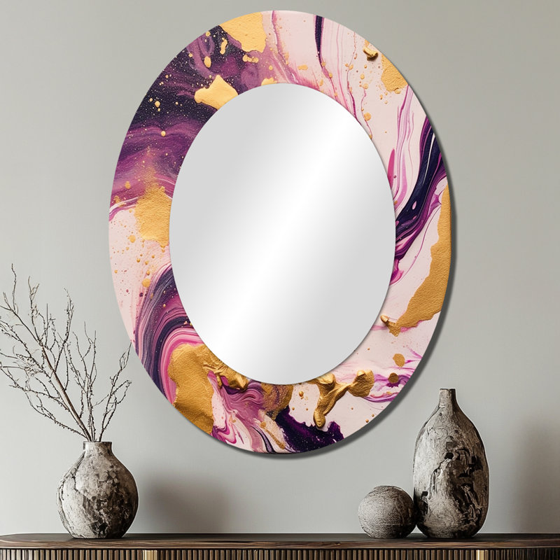 Konen - Miroir abstrait en métal, 40 po x 30 po