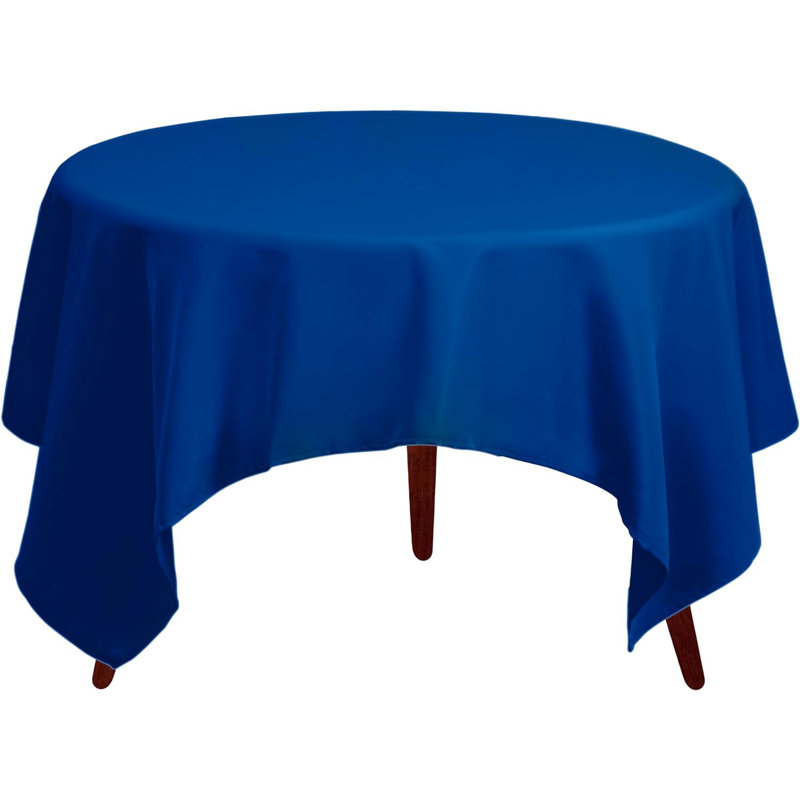 Amilliana Square No Pattern Polyester Tablecloth, 85" Square, Royal Blue