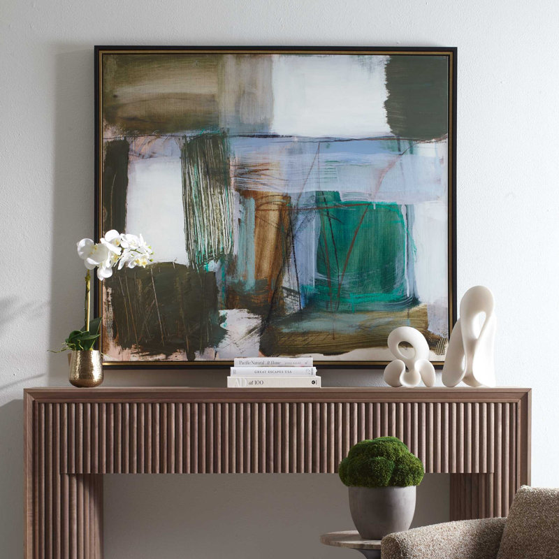 Uttermost Green Fields Framed Abstract Canvas