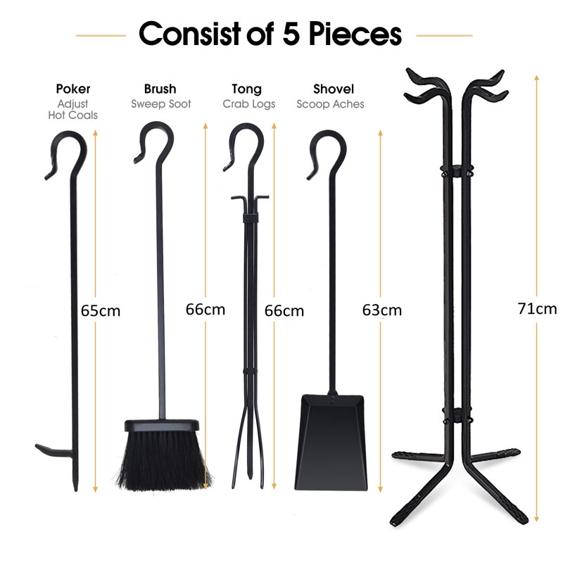 Eastport Wood Fireplace Tool Set