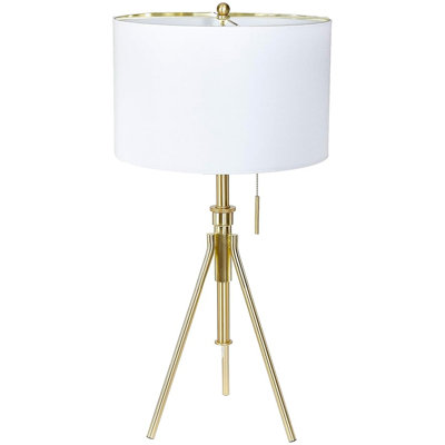 Lampe de table à trépied réglable 32-37 "H - Or brossé