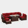 Romanas 8 Piece Patio Conversation Sets With Fire Pit Table