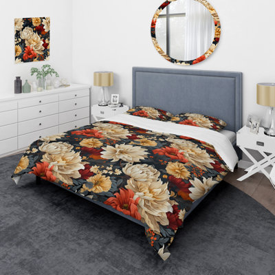 Ensemble de housse de couette abstrait Beige Timeless Peony Elegance Wonderland I - Abstract