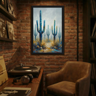 Plantes et fleurs, paysage de cactus du désert, reproduction d'art