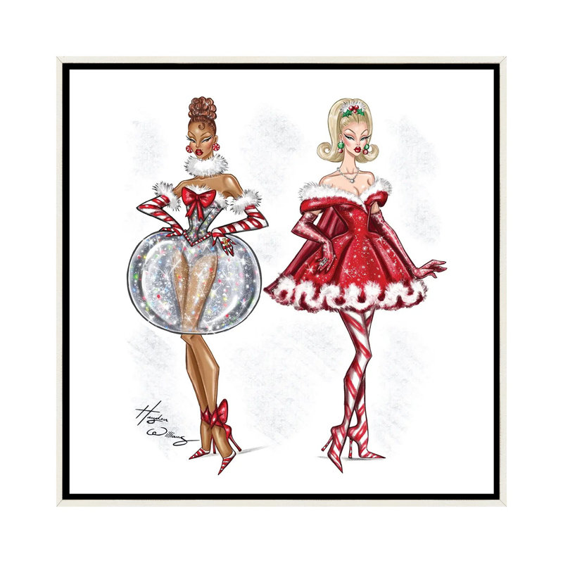 Festive Glamour 2025 - HWI576, H 37 po x l 37 po, Floater Framed Print Canvas without Mat, Blanc patiné