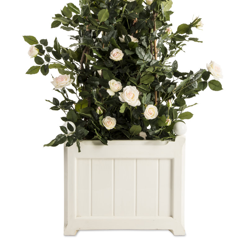 Pendle Fiberglass Window Box Planter, White, 89cm H x 100cm W x 100cm D