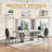 Modern Faux Marble Top Metal Base Dining Table Set-2031373102-2029331906-2029332271