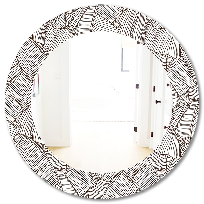 Miroir mural éclectique Leaves of Palm Tree, H 31,5 po x l po