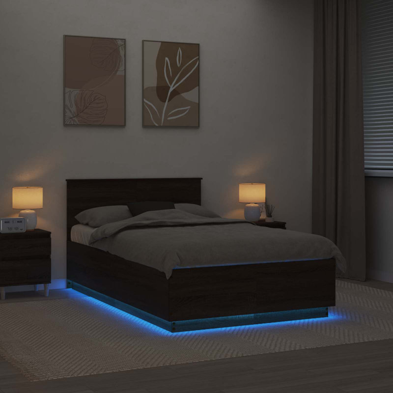 Bed, Small Double (4'), Brown Oak