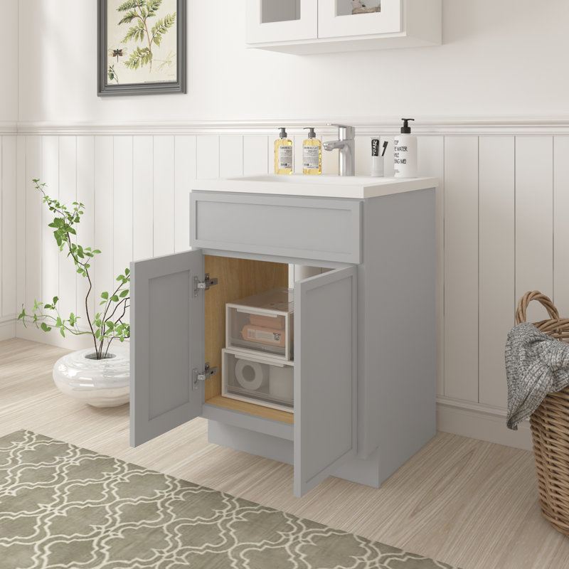 Base de meuble-lavabo simple 24 po seulement, Gris