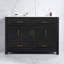 Meuble-lavabo moderne en MDF noir avec rangement spacieux pour un usage familial