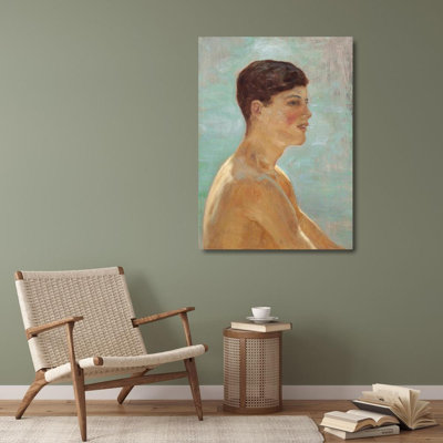 "Profile of Donald Rolph" by  Henry Scott Tuke - Gallery Wrap Canvas Wall Art