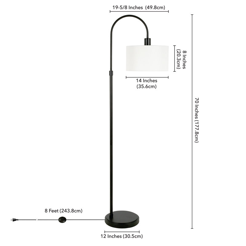 Cailidh 70'' Arched Floor Lamp, Black
