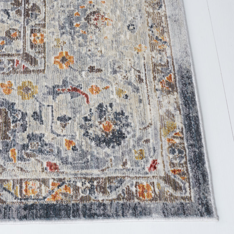 Tapis gris / gris clair en polyester et polypropylène tissé à la machine Lauren Ralph Lauren Sandira, Rectangle 9 pi x 12 pi