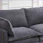 Canapés modulaires, canapé 2 places profond en forme de U avec 2 coussins lombaires modernes pour le salon | Gris foncé | Velours-1679050527