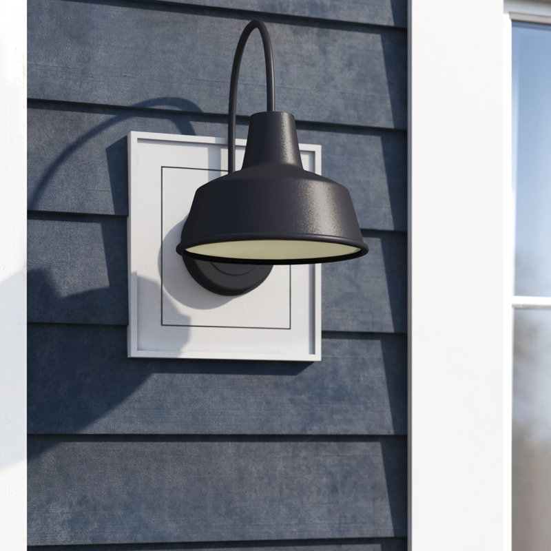 Luminaire de grange d'extérieur Alexandrina, Noir, H 13,25 po x l 10,25 po x p 13 po