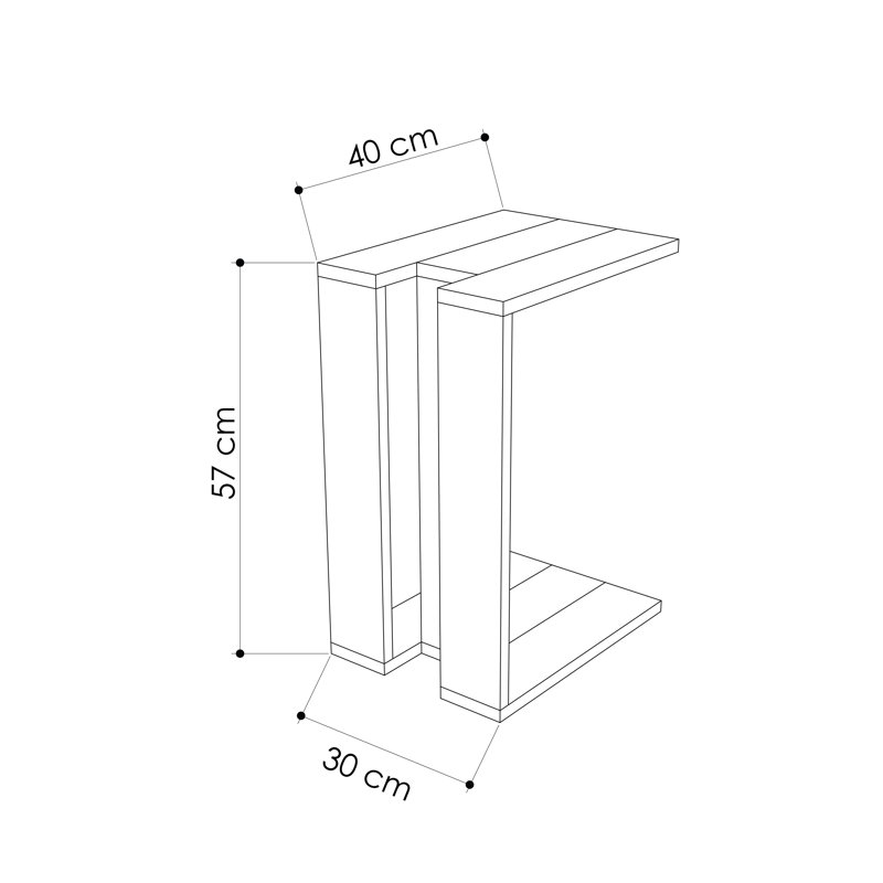 Table de bout en C, Anthrachite