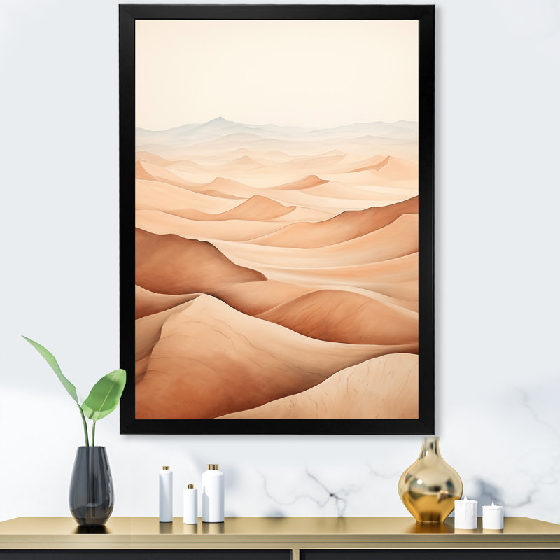 «Saharas Desert Silence I» sur toile, H 40 po x l 30 po x P 1,5 po, Cadre simple noir