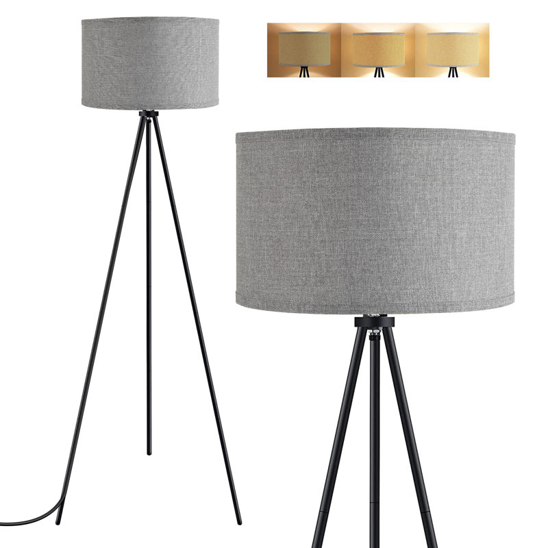 Lampe trépied 49,5 po Hughlon, Gris