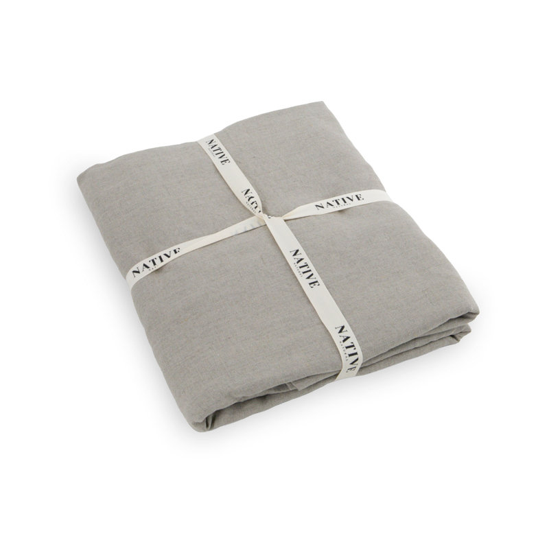 100% Linen Machine Woven Fitted Sheet, Cream, Double (4'6)