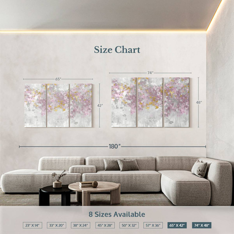 Avery Charmed Blush, H 42 po x l 65 po