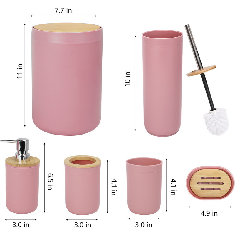 Ensemble d'accessoires de salle de bain Binson, Rose