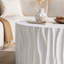 Table basse d'extérieur blanche moderne avec motif cannelé ondulé - ronde de 26,77 po, H 14,76 po, matériau MGO, capacité de 66 lb, sans assemblage pour patio, jardin ou balcon