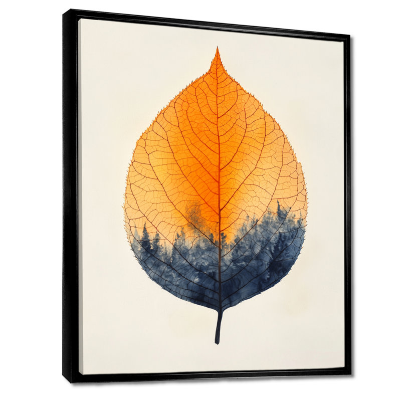 Gerdhilde, ambre moderne, harmonie d'automne II - feuilles, art encadré, Noir, Reproduction avec cadre flottant