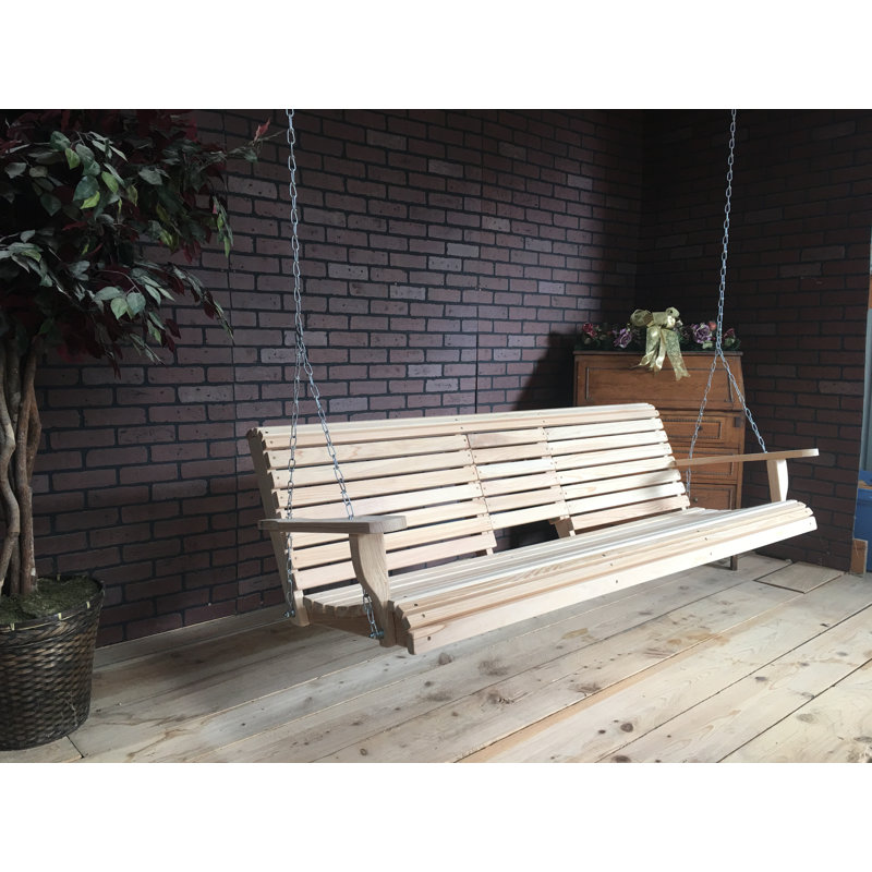 Mahowny 3 Person Porch Swing, Natural