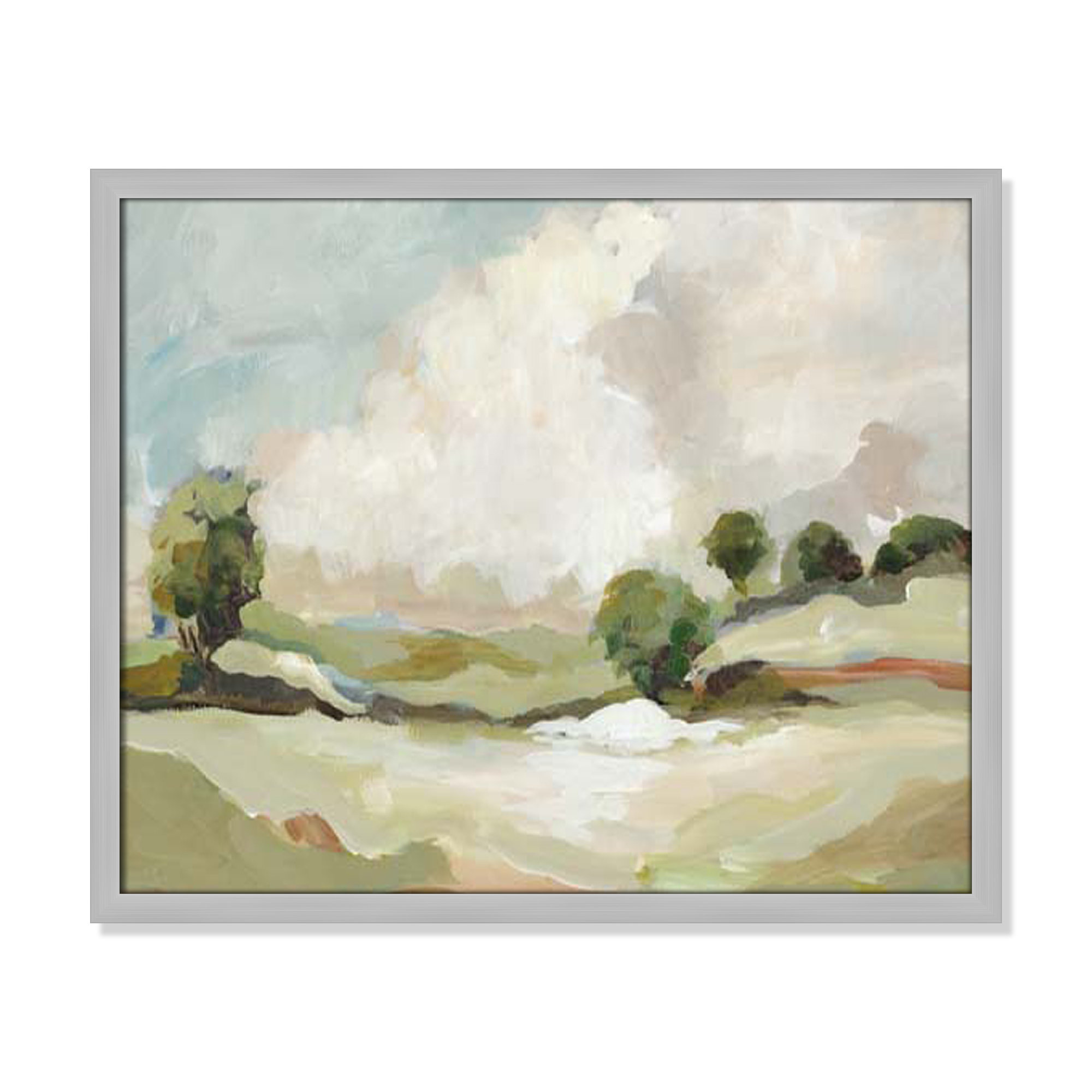 Pastoral Land by Allison Pearce, Silver, 21.5" H x 25.5" W x 1.25" D