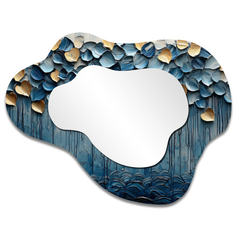 Mosaïque de vagues Coastal Horizon I - miroir mural décoratif nuage côtier, miroir de meuble-lavabo nautique, imprimé sur métal
