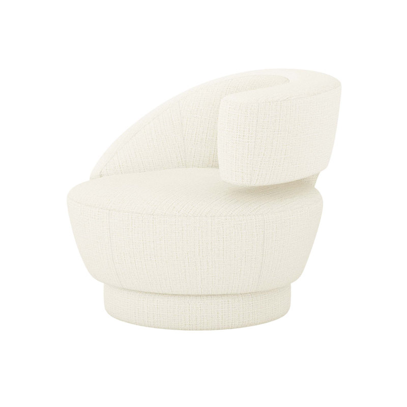 Arabella Upholstered Swivel Accent Chair, Dune Rayon/Viscose