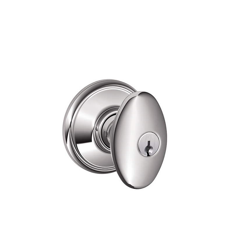 Siena Knob Keyed Entry Lock, Bright Chrome