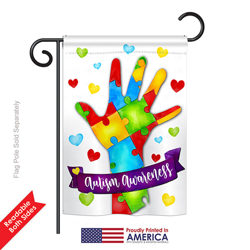 Le support à 2 côtés de polyester de tdah inspiration de couleur 19 x 13 po drapeau de jardin
